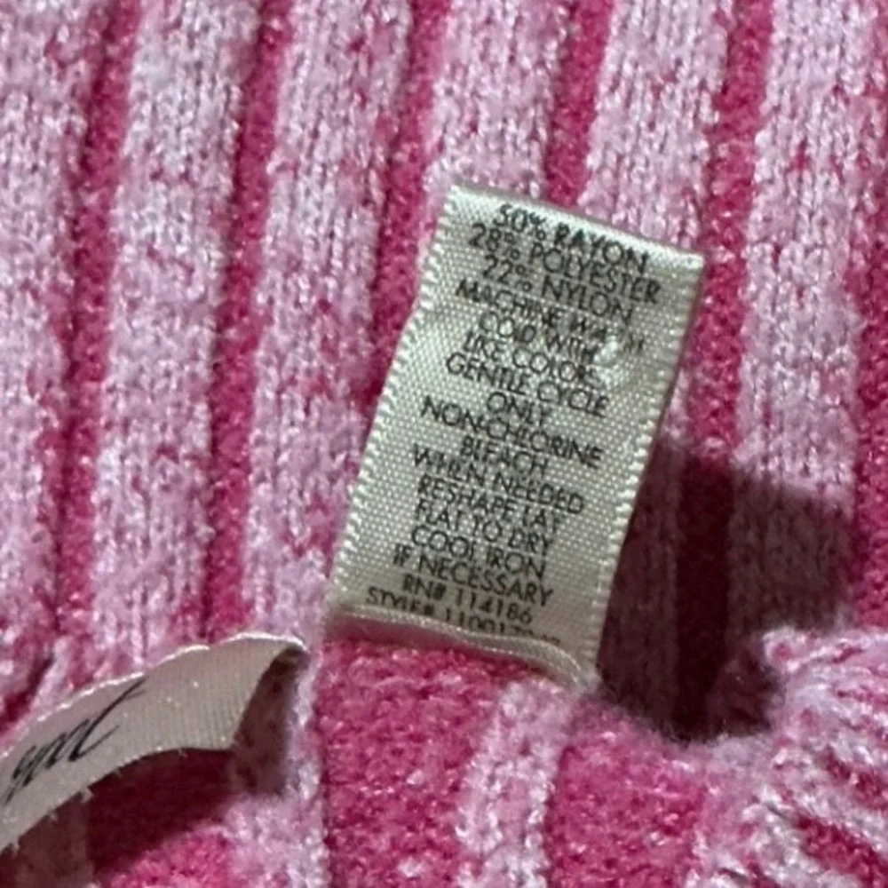 Willow Root Women Medium Knit Top Pink Striped Cutout Keyhole Ribbed Sweater - Picture 8 of 8